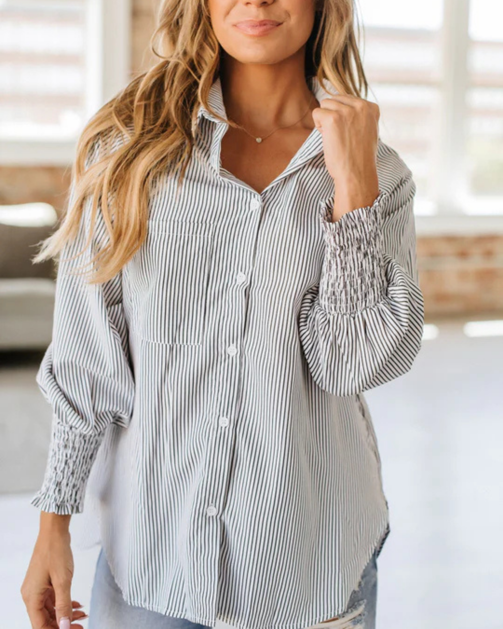 Bubble Pocket Button Down