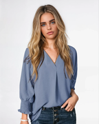 Smocked Cuff Crinkle Blouse